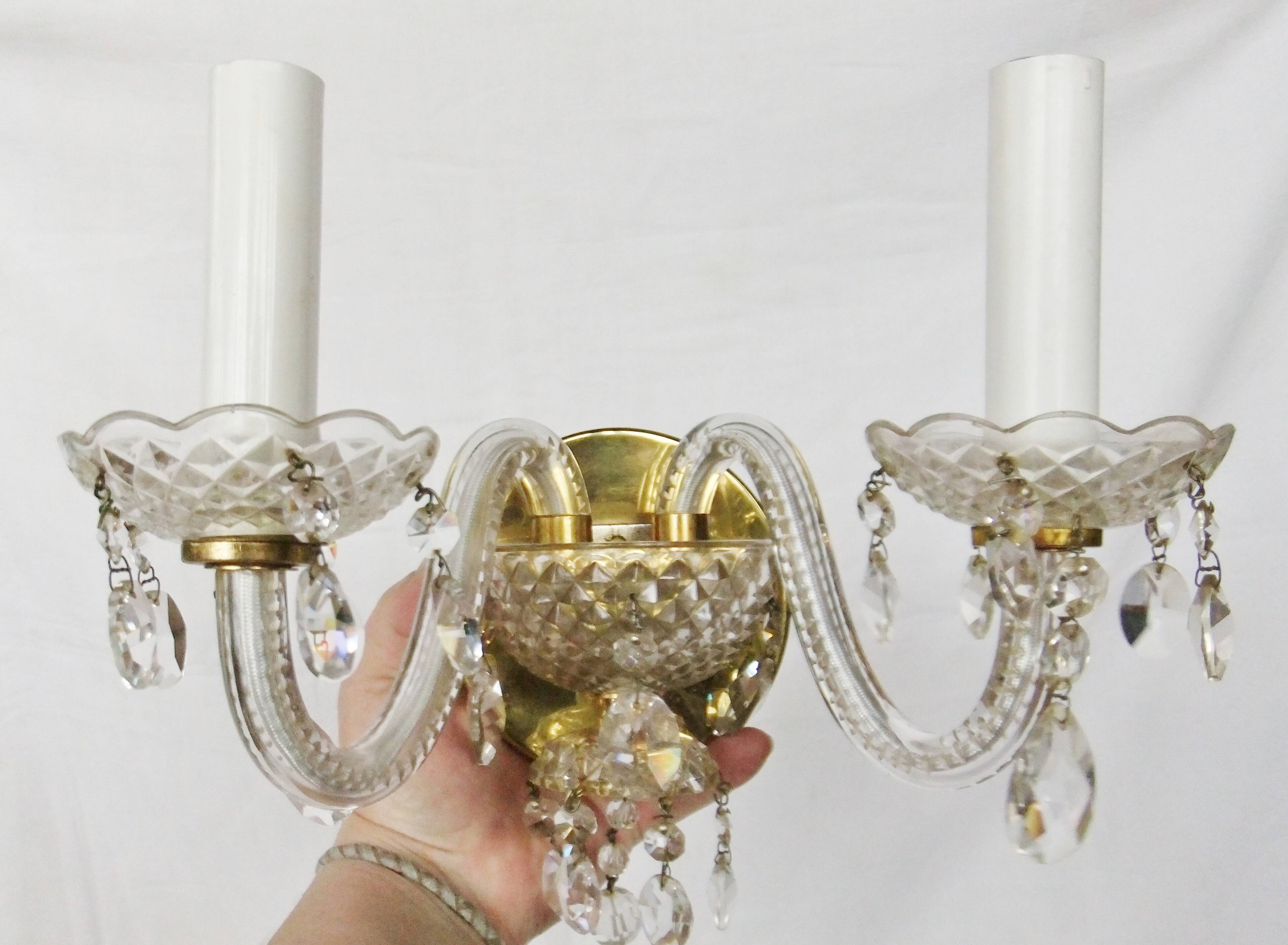 Murano diamond point glass wall lamp with pendant