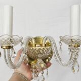 Murano diamond point glass wall lamp with pendant