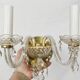 Murano diamond point glass wall lamp with pendant