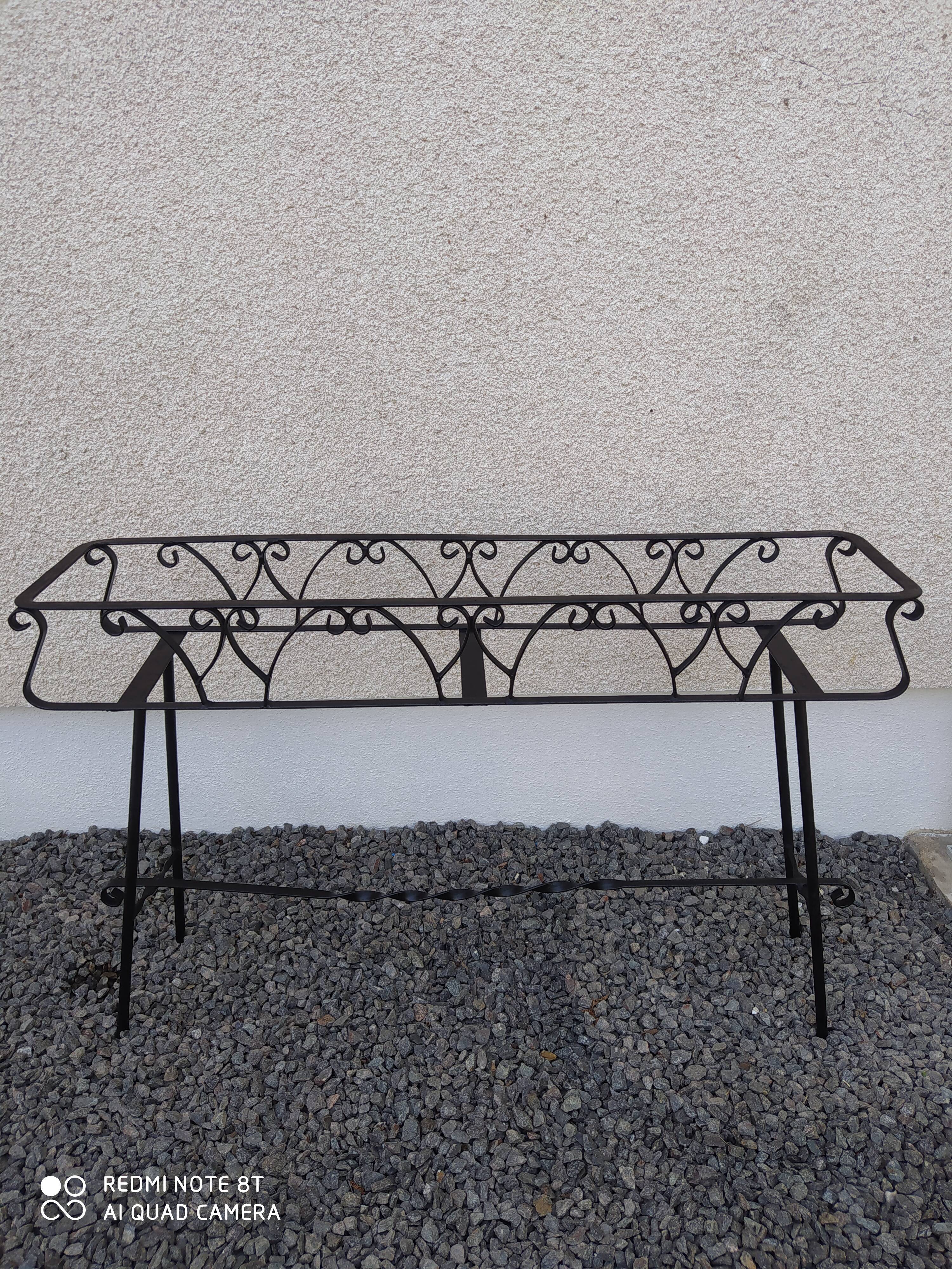 Vintage wrought iron rectangle planter stand