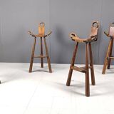 Mid century brutalist bar stools - set of 4, 1960s