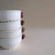 Set of 4 ceramic bowls with strawberry-shaped handles