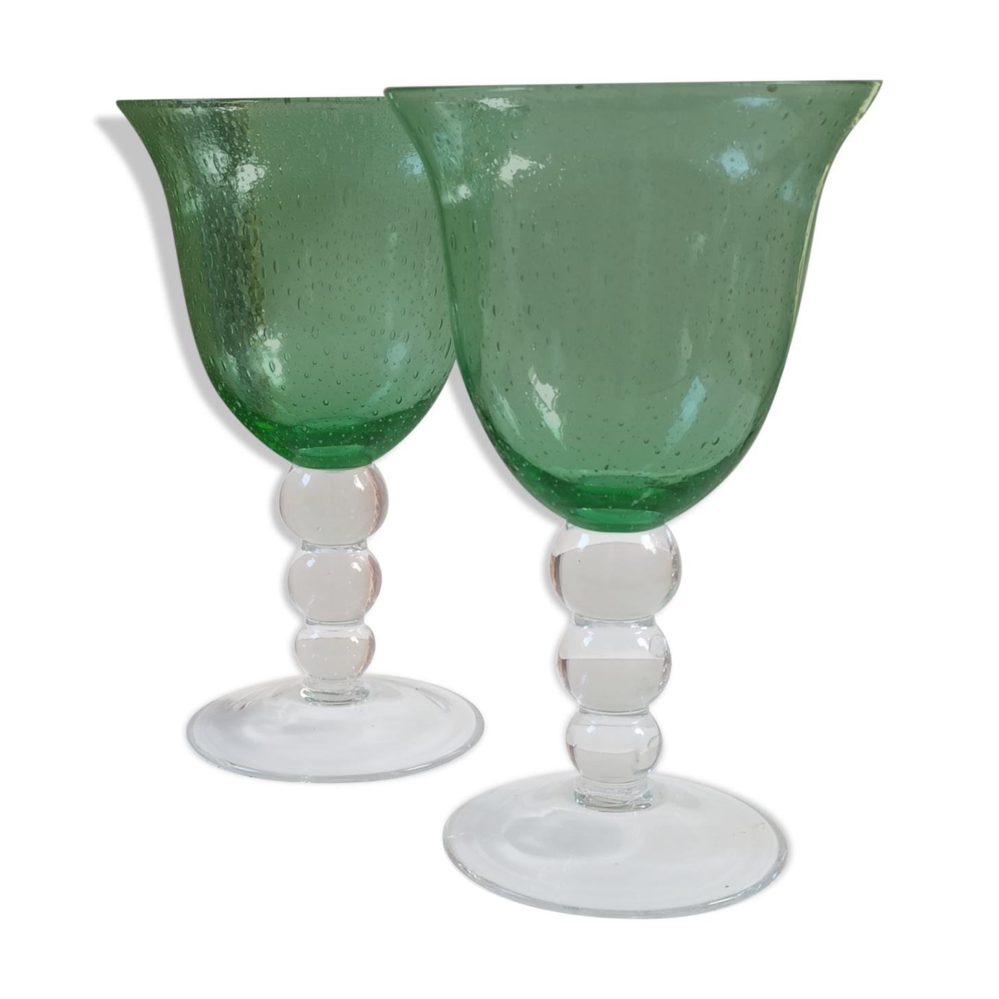 Bubbled foot glasses 16 cm