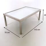 Steel Coffee Table in the Style of Nanda Vigo with a Mirrored Top, Italy