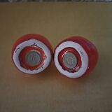 Salière et poivrière tomate en barbotine vintage