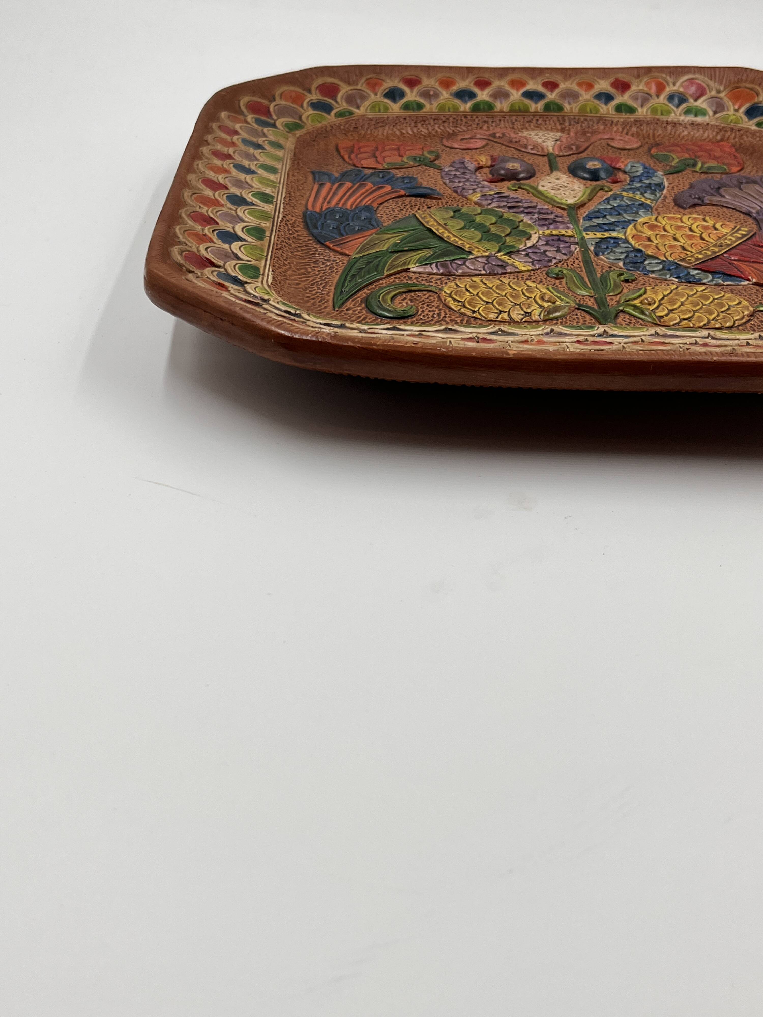 Square ceramic plate Ceramica del Convento