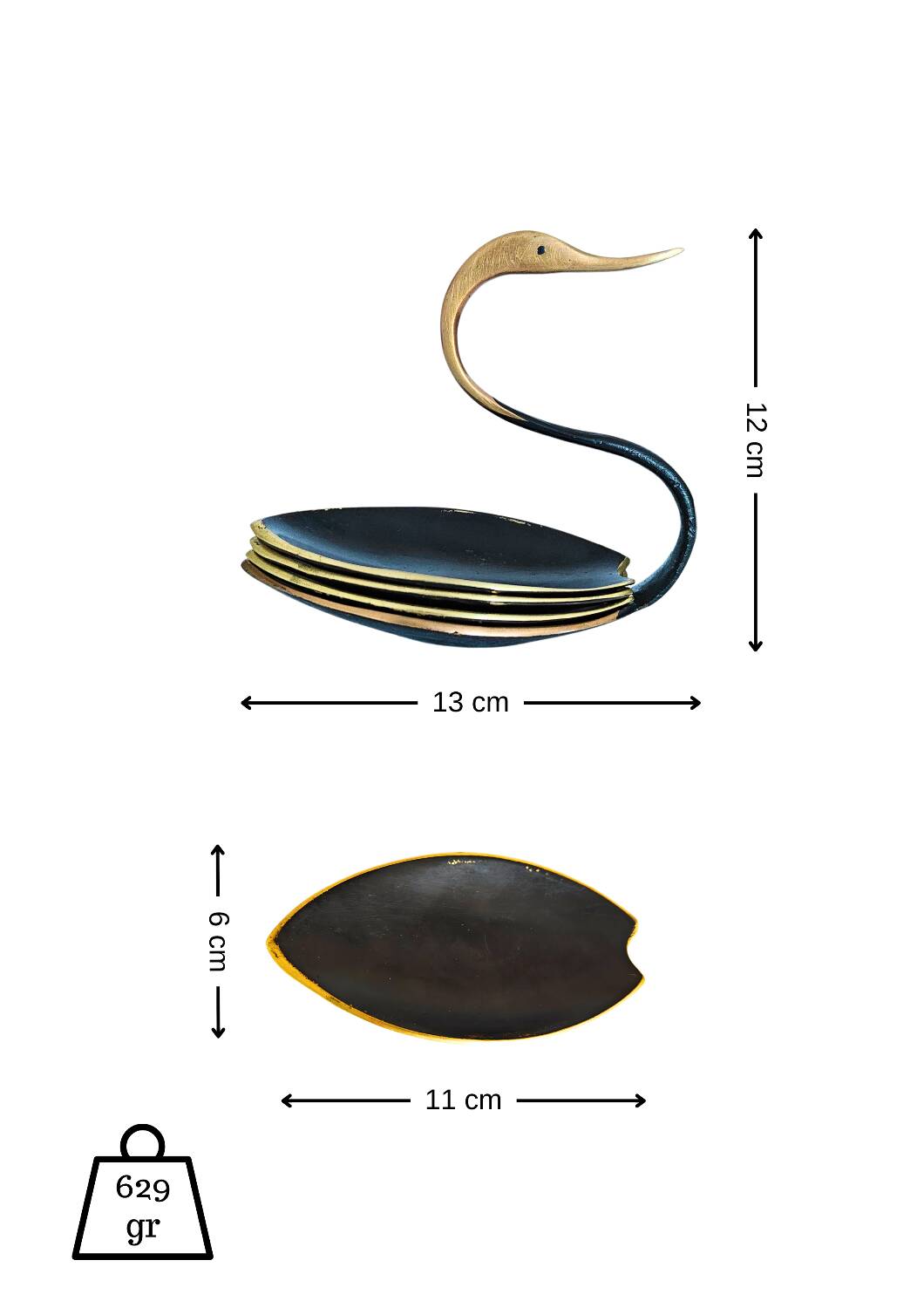 Cygne Cendriers Walter Bosse - lot de 4