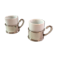Set two porcelain cups and silver metal support
