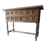 Antique Spanish hand-carved console table