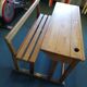 School desk in solid oak, 2 places