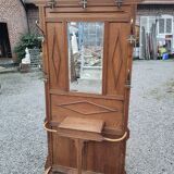 Old oak cloakroom or coat rack