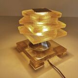 Art Deco Lamp by Maison Desny, Chrome Glass