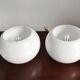 Daruma white glass bedside lamps by Sergio Asti for Candle, 1960s