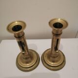 Two vintage copper candle holder