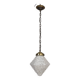 Art Deco pendant lamp with a hexagonal stepped glass shade, 1930s