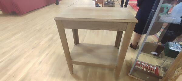 Table desserte de style art déco en chêne décapée