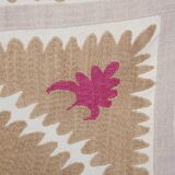 Vintage Suzani Pastel Tablecloth - Uzbek Embroidery Wall Hanging Decor