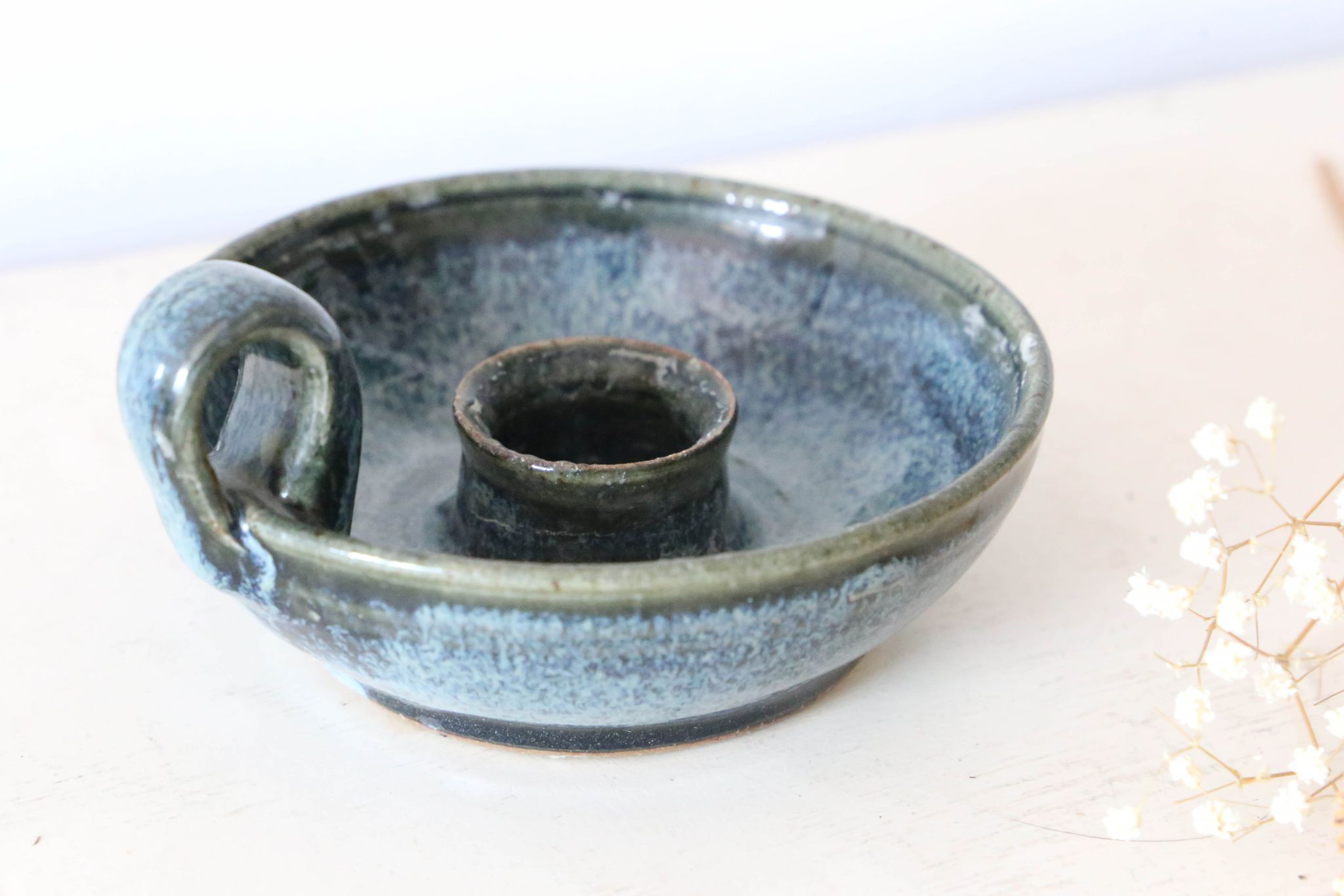 Bougeoir, poterie vintage, Manziat, vintage
