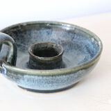 Candle holder, vintage pottery, Manziat, vintage