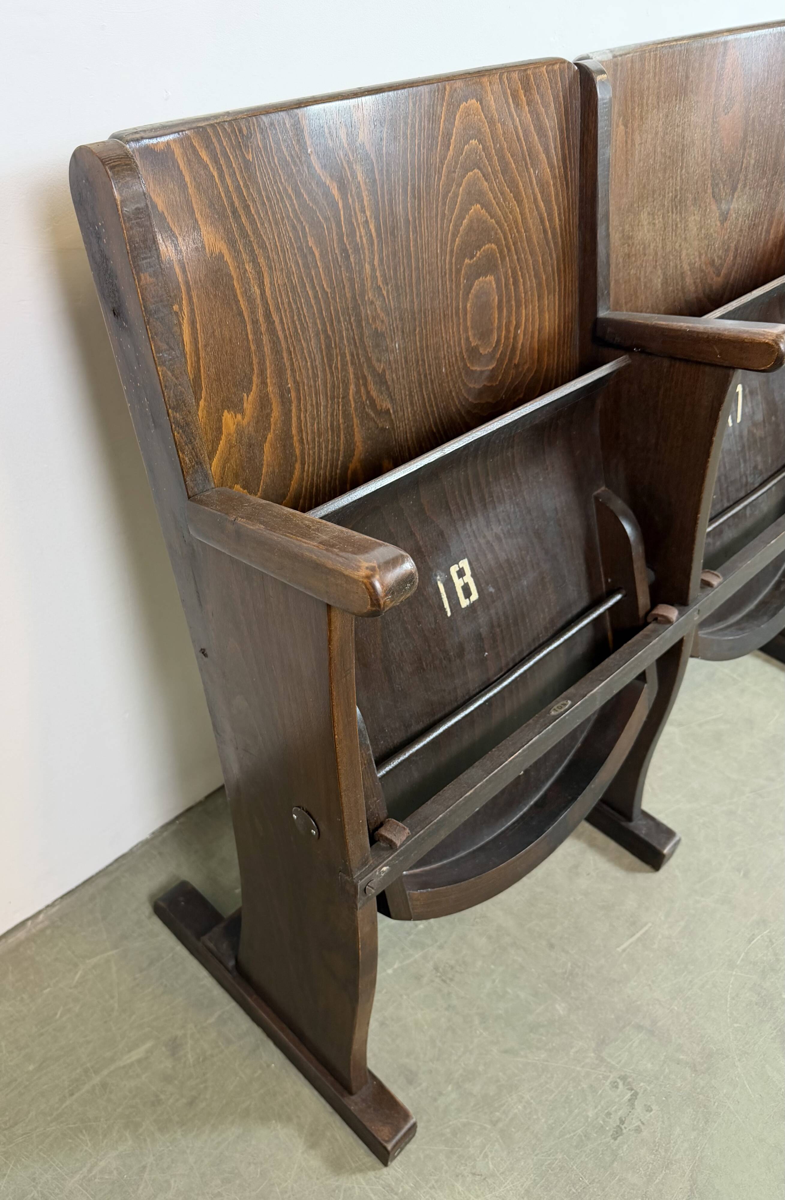Vintage two-seat cinema bench from ton, 1960s
