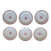 1 lot de 6 assiettes à dessert art-déco en porcelaine de Limoges