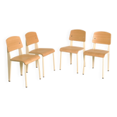 Ensemble de 4 chaises crèmes "Standard" par Jean Prouvé pour Vitra 00's