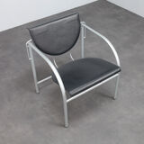 Pair of Kokatu leather lounge chairs by M.A. Cigan for Akaba, Spain, 1980s