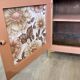 Terracotta painted wooden sideboard