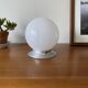 White opaline glass globe ceiling light, 15 cm, aluminum wall light