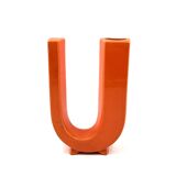 Space age U letter ceramic solifleur vase, Marcel Radureau France 1970