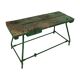 Établi industriel vert unique en bois et métal, 160 cm