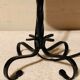 Vintage wrought iron foot lamp and silk dayshade