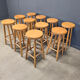 Alpine style chalet stools in wood, set of 11 - 1970s