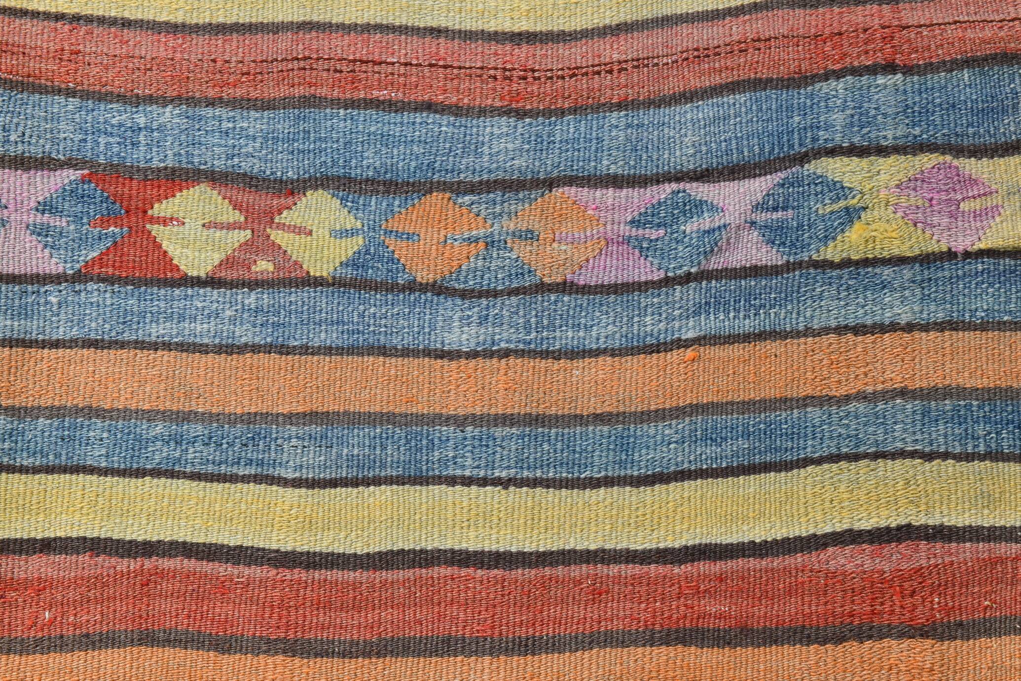 4x7 Handmade Wool Turkish Vintage Kilim Rug, 136x201Cm SK 32979