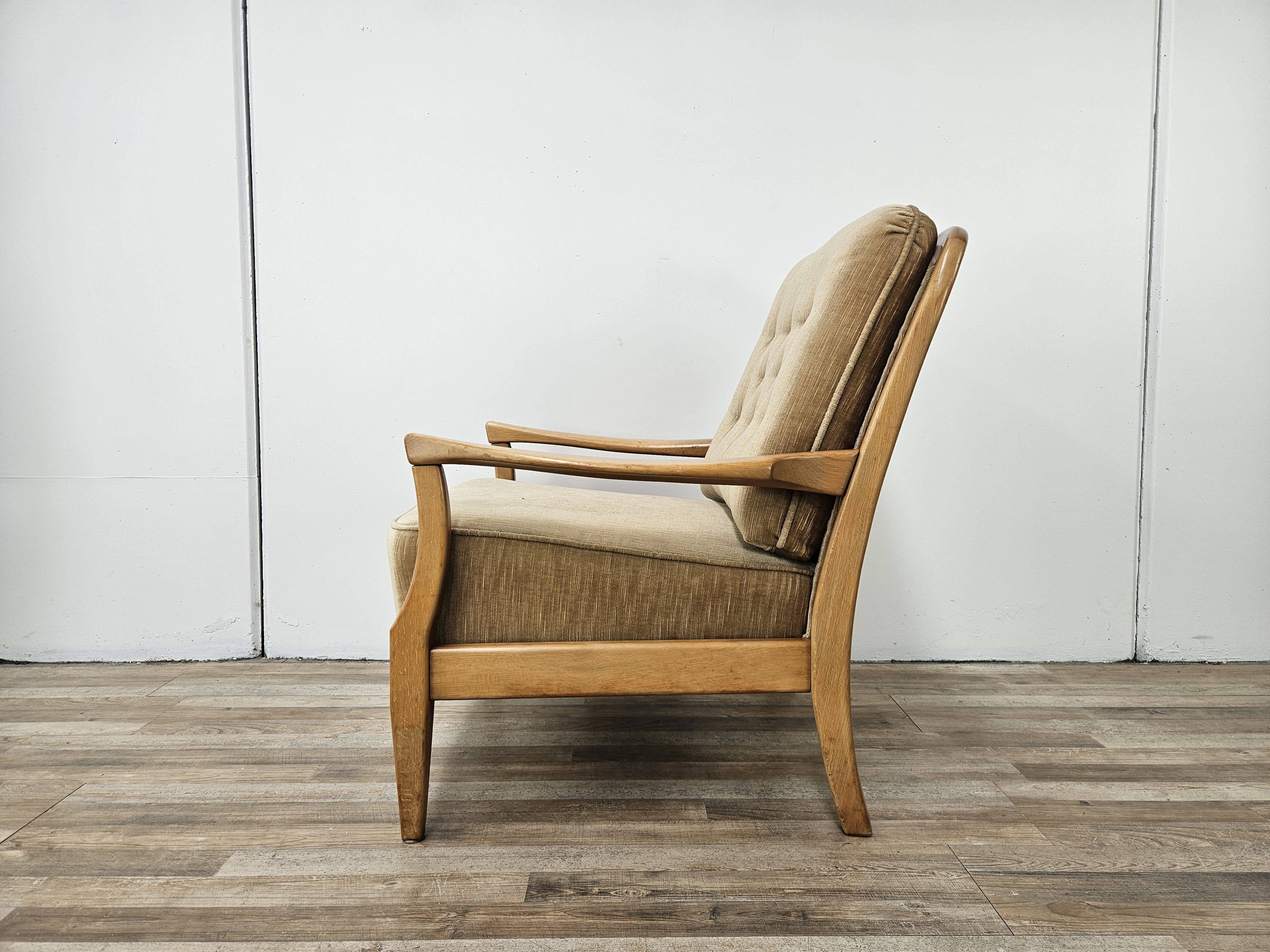 70s beech living room armchair