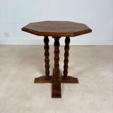 Table d’appoint hexagonale aux pieds bobine