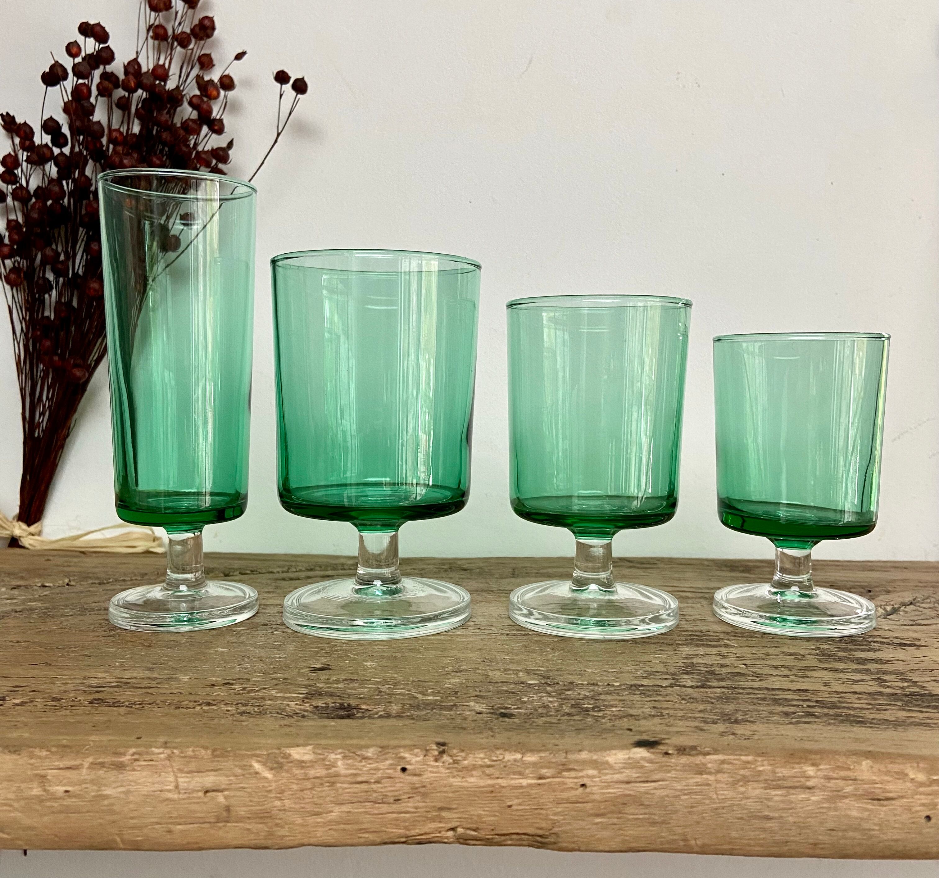 6 verres luminarc france vintage