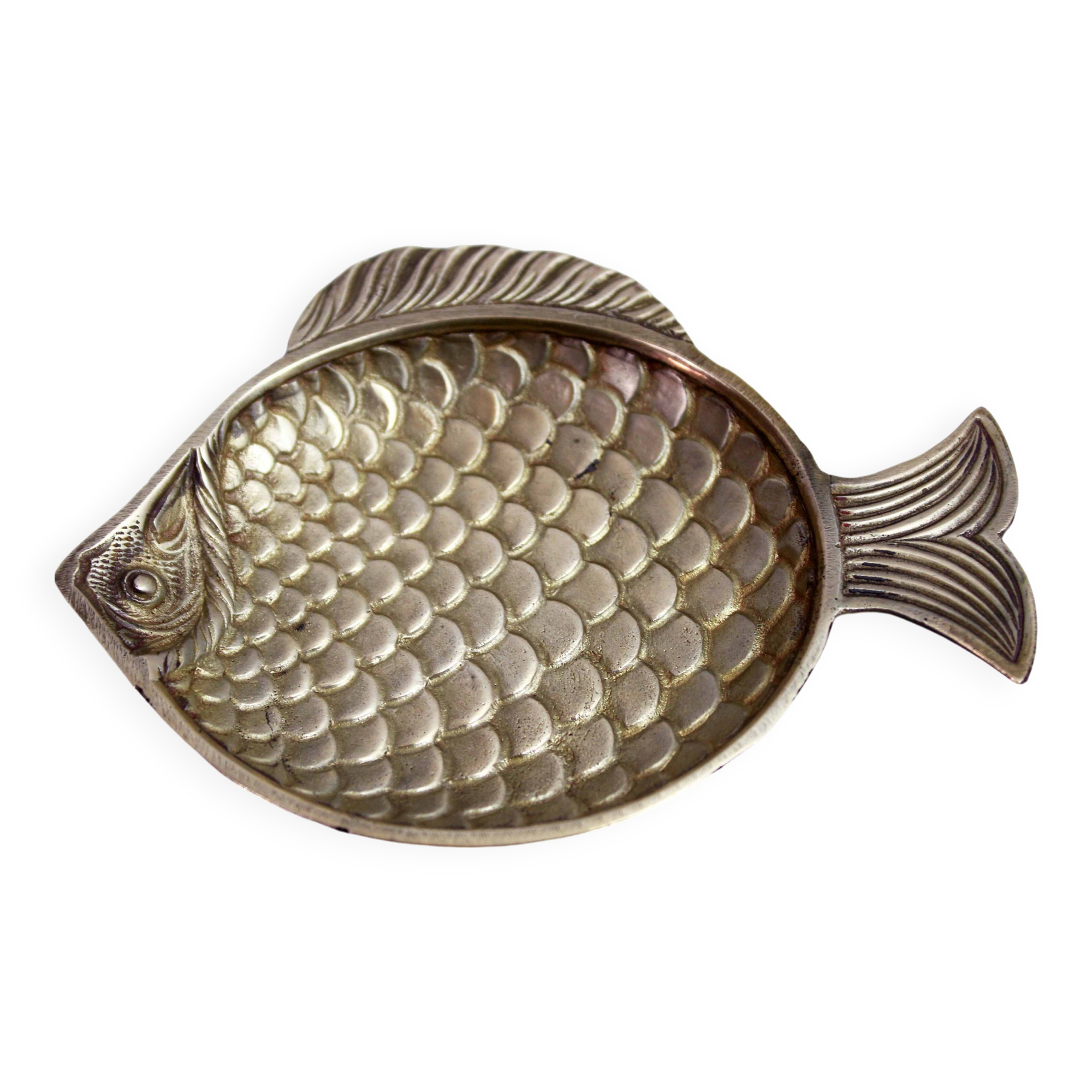 Vintage brass fish-shaped pocket tray