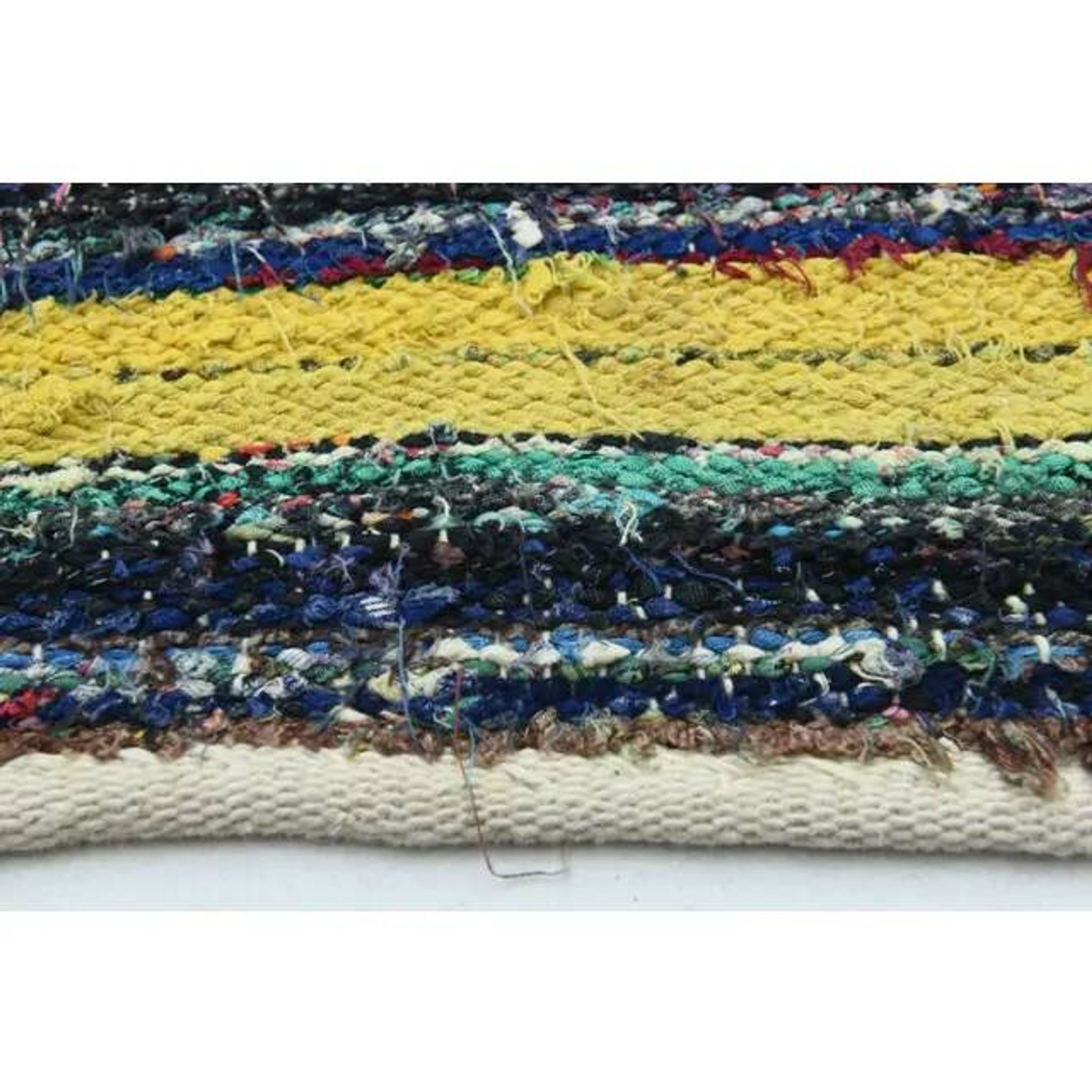 1970s Vintage Turkish Oushak Handmade Wool Cotton Yellow Runner Rug 65x318
