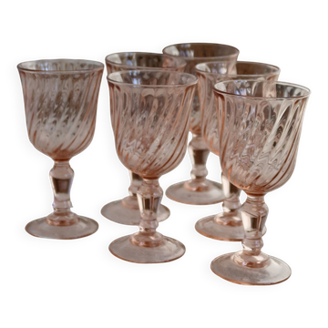 6 vintage champagne coupes Luminarc Rosaline