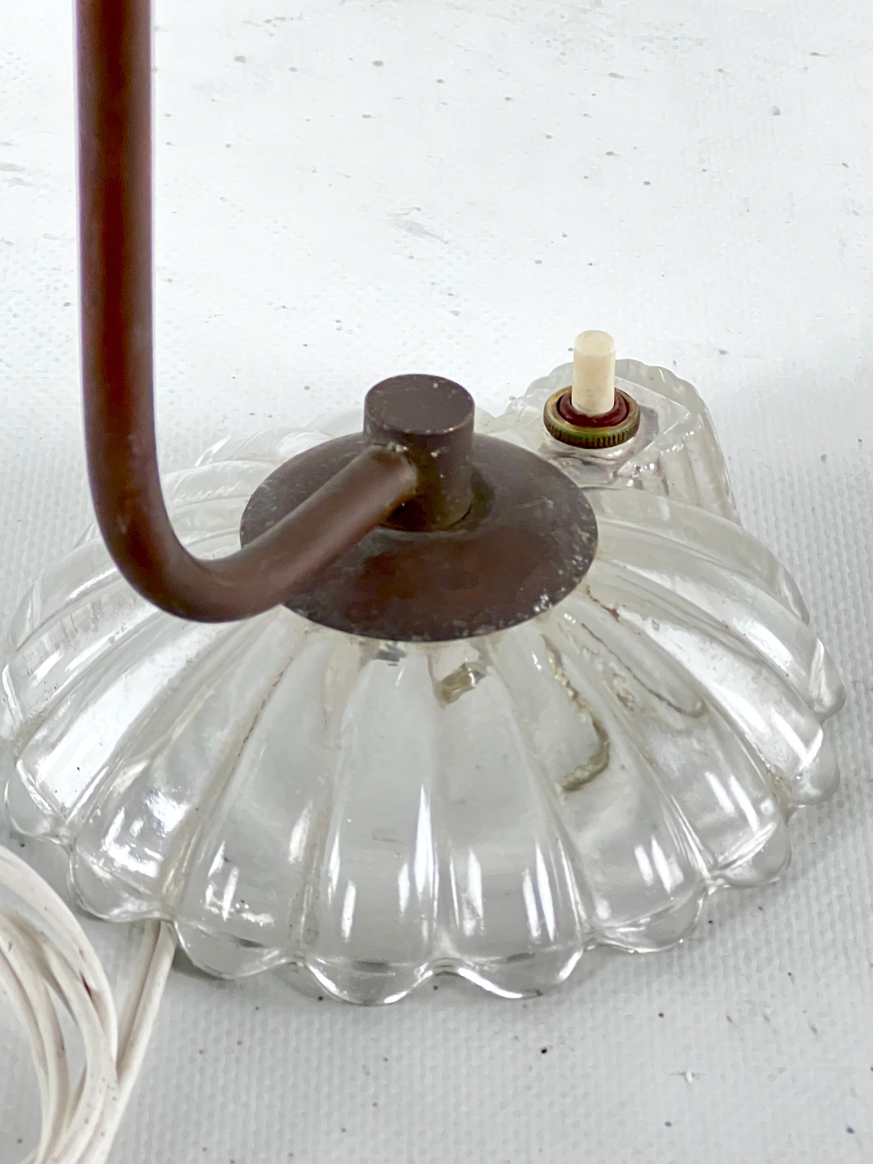 Art Deco, pair of Murano Glass table lamps, taly 1940s