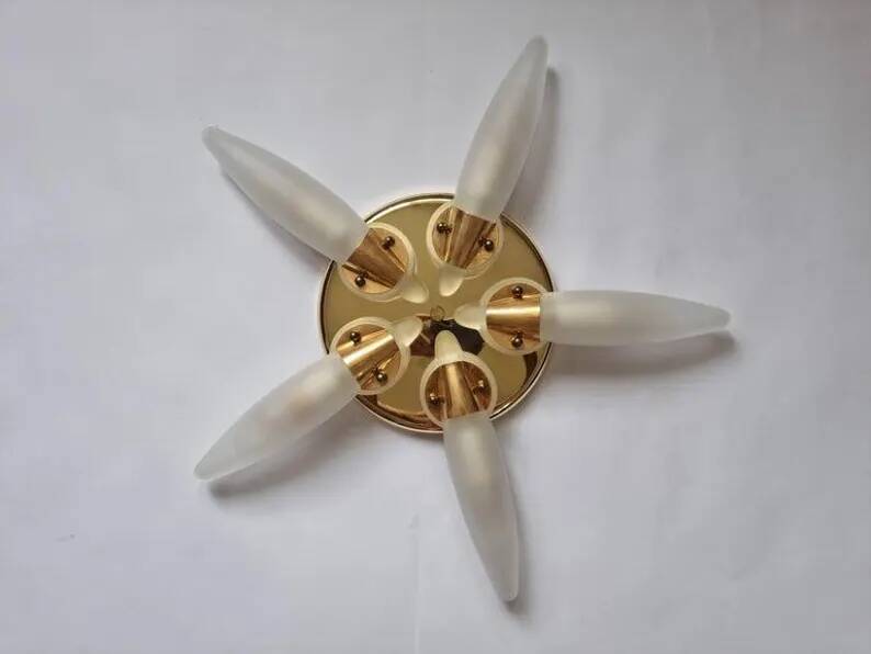 Midcentury Rare Wall or Ceiling Lamp Eglo, Flushmount, Sputnik, Austria, 1980s