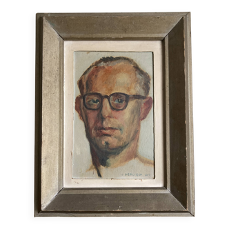 Portrait of a modernist man, oil on panel, 1947.