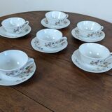 Service à café 12 pièces en porcelaine de Sologne France