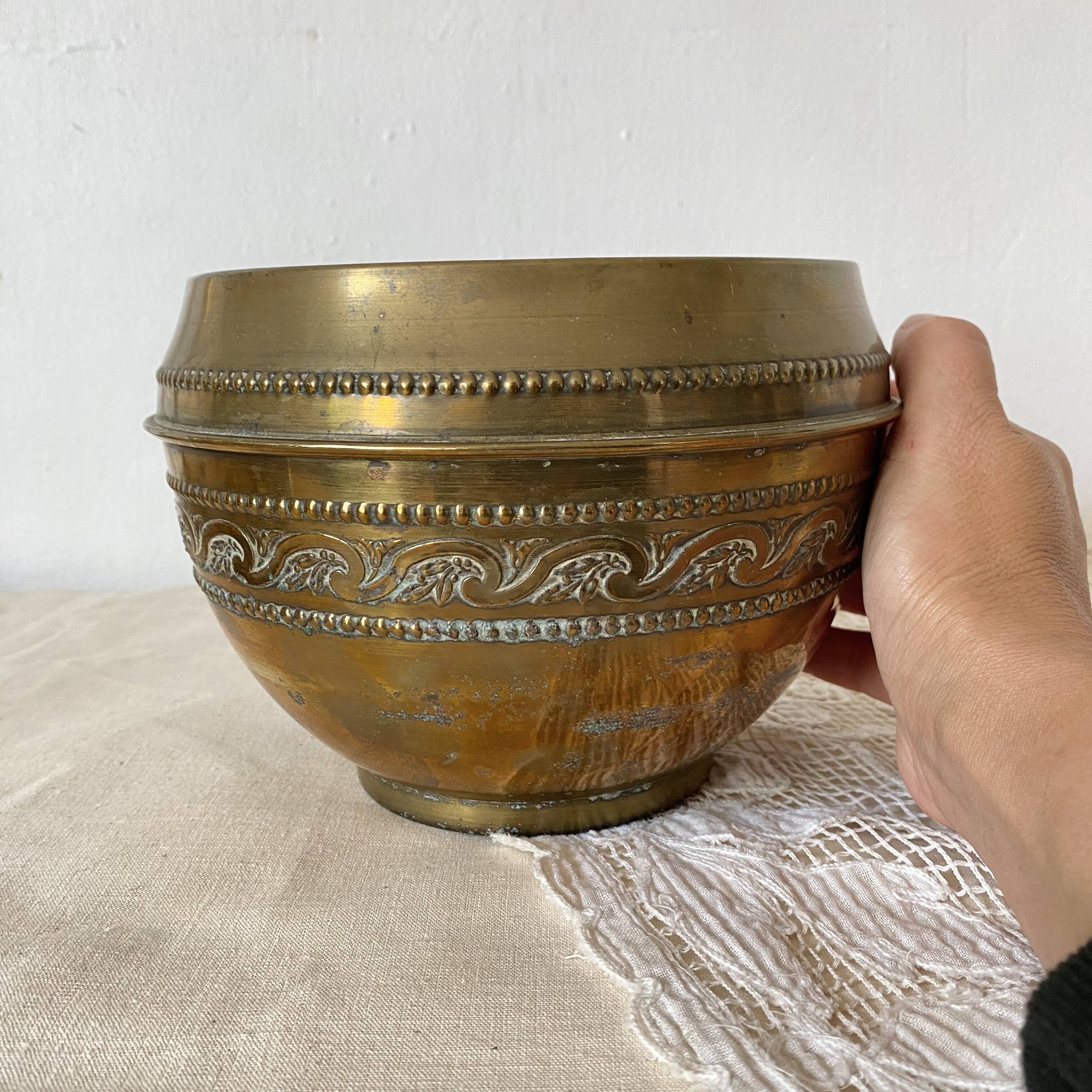 Gilded brass flowerpot