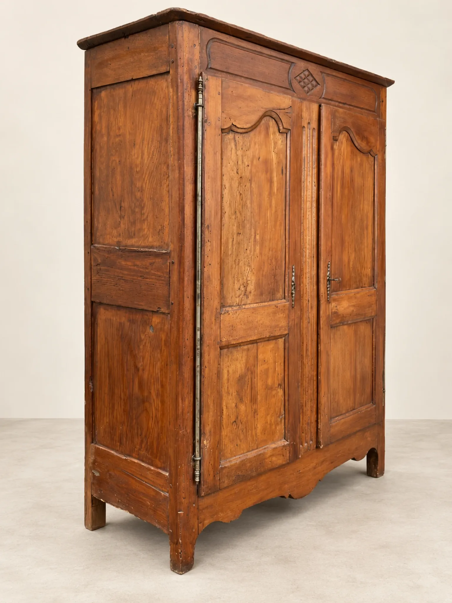 Antique two-door wardrobe, 18th century French country style.