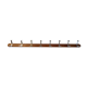 Wooden wall coat rack and chrome hooks – 60s