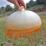 Suspension vintage à franges en verre givré