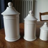 19th century white porcelain pharmacy pots.