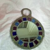 Lead and glass hand mirror